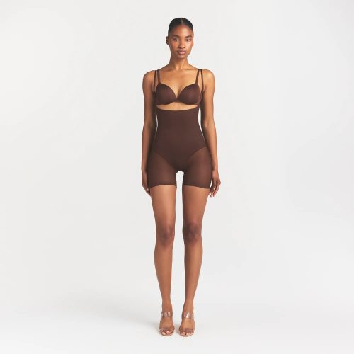 CORE SCULPT BACK SMOOTHING OPEN BUST MID THIGH BODYSUIT