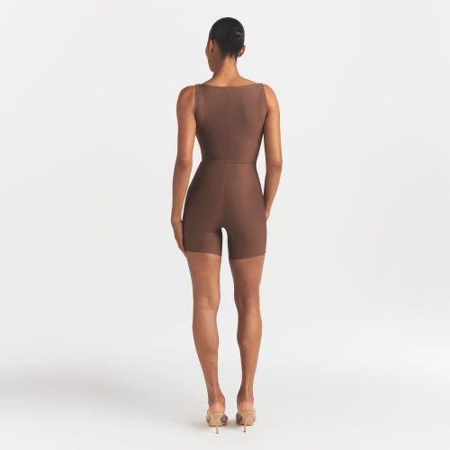 CORE SCULPT BACK SMOOTHING OPEN BUST MID THIGH BODYSUIT
