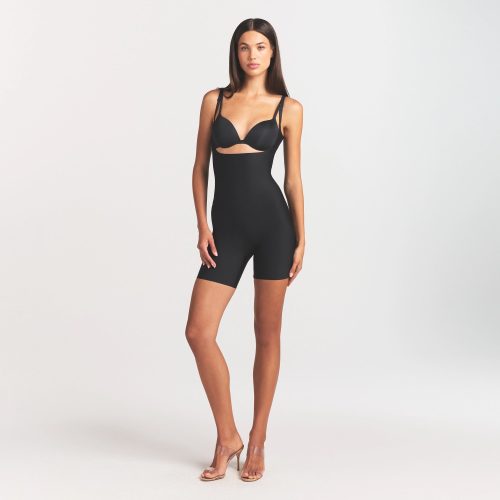 CORE SCULPT BACK SMOOTHING OPEN BUST MID THIGH BODYSUIT