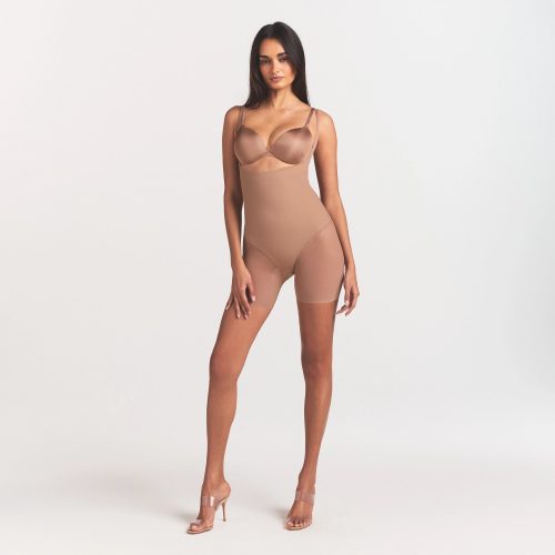 CORE SCULPT BACK SMOOTHING OPEN BUST MID THIGH BODYSUIT