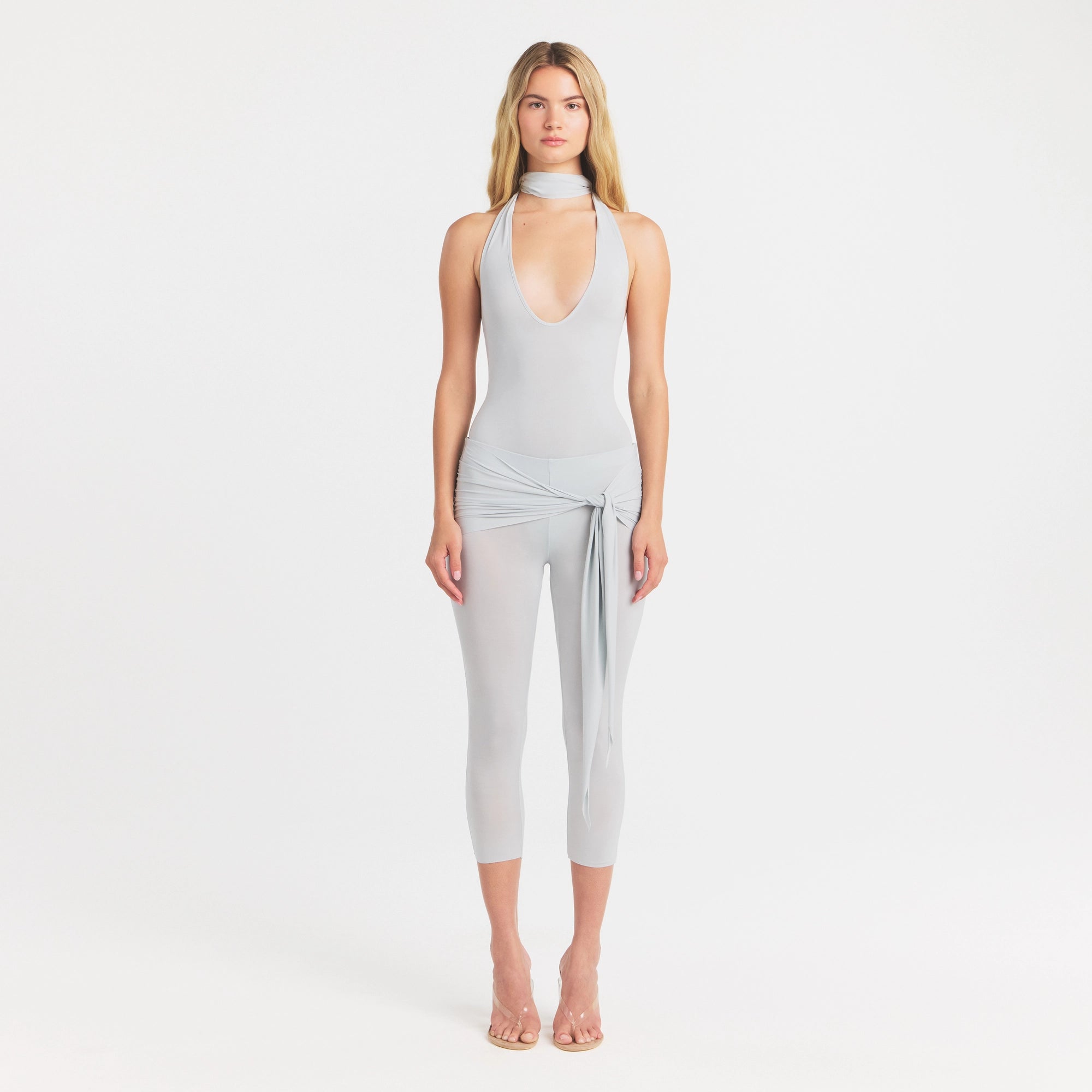 CUPRO JERSEY HALTER BODYSUIT
