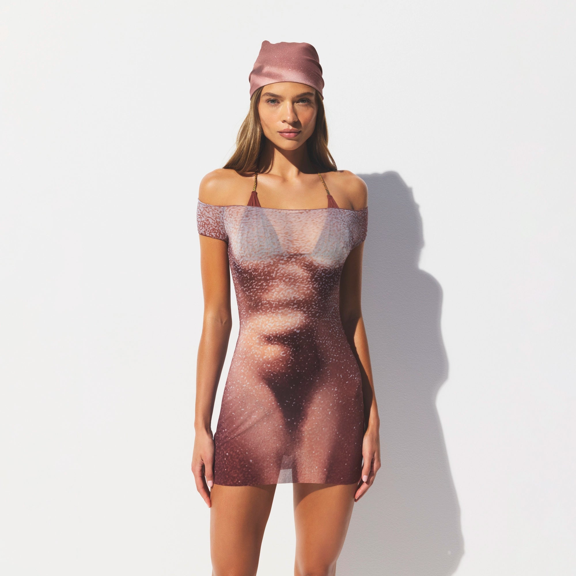 MESH COVER-UPS MINI DRESS