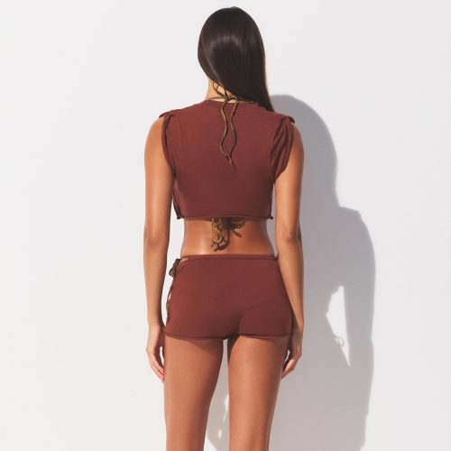 COTTON PLUNGE TWIST TOP