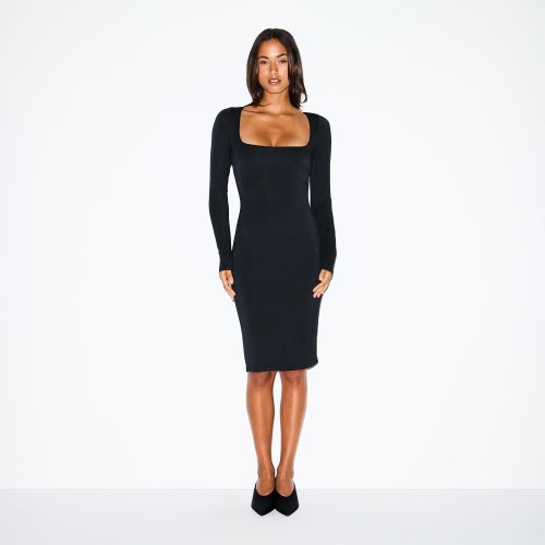 SQUARE NECK MIDI DRESS