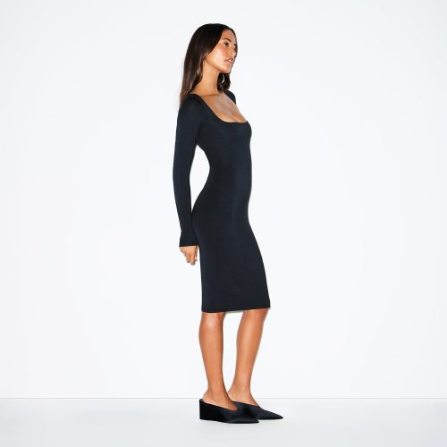 SQUARE NECK MIDI DRESS