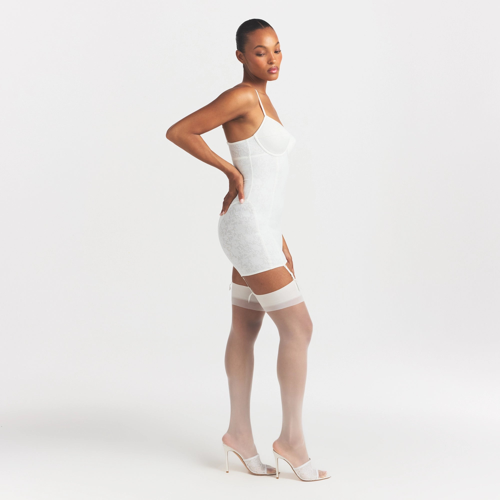 LACE SHAPEWEAR MINI SLIP DRESS