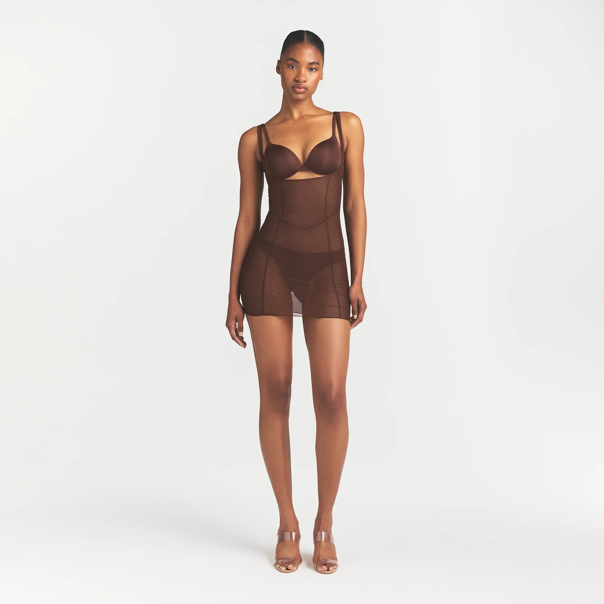 OPEN BUST SLIP DRESS