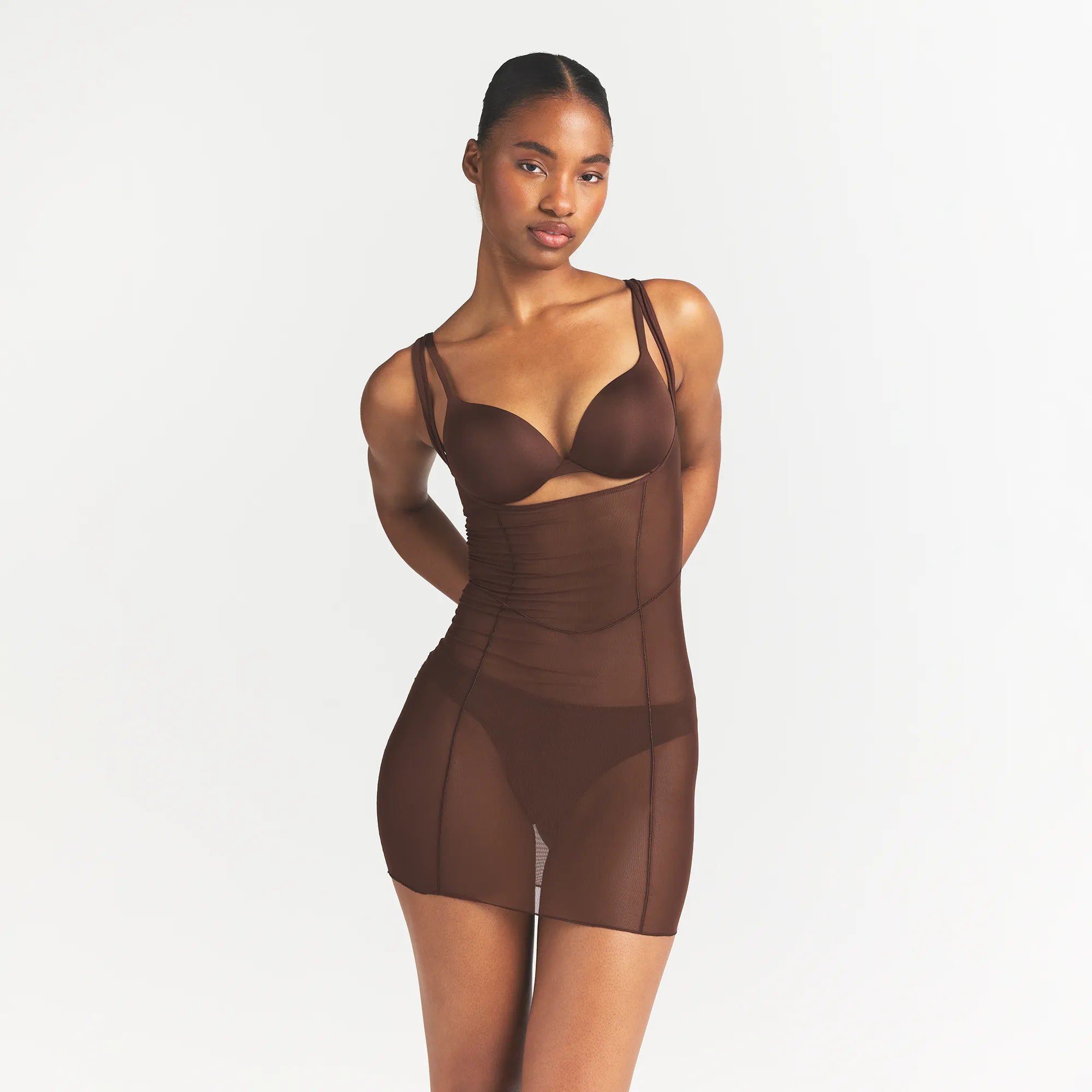 OPEN BUST SLIP DRESS