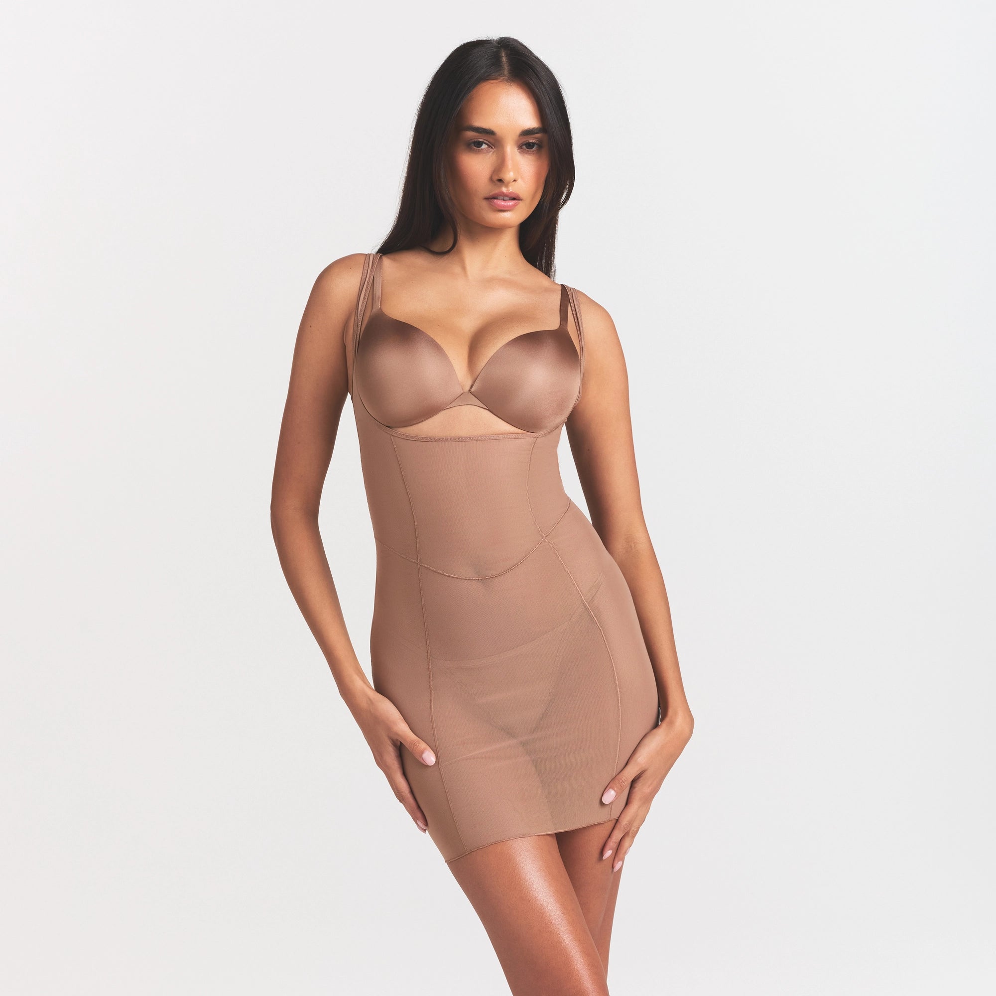 OPEN BUST SLIP DRESS