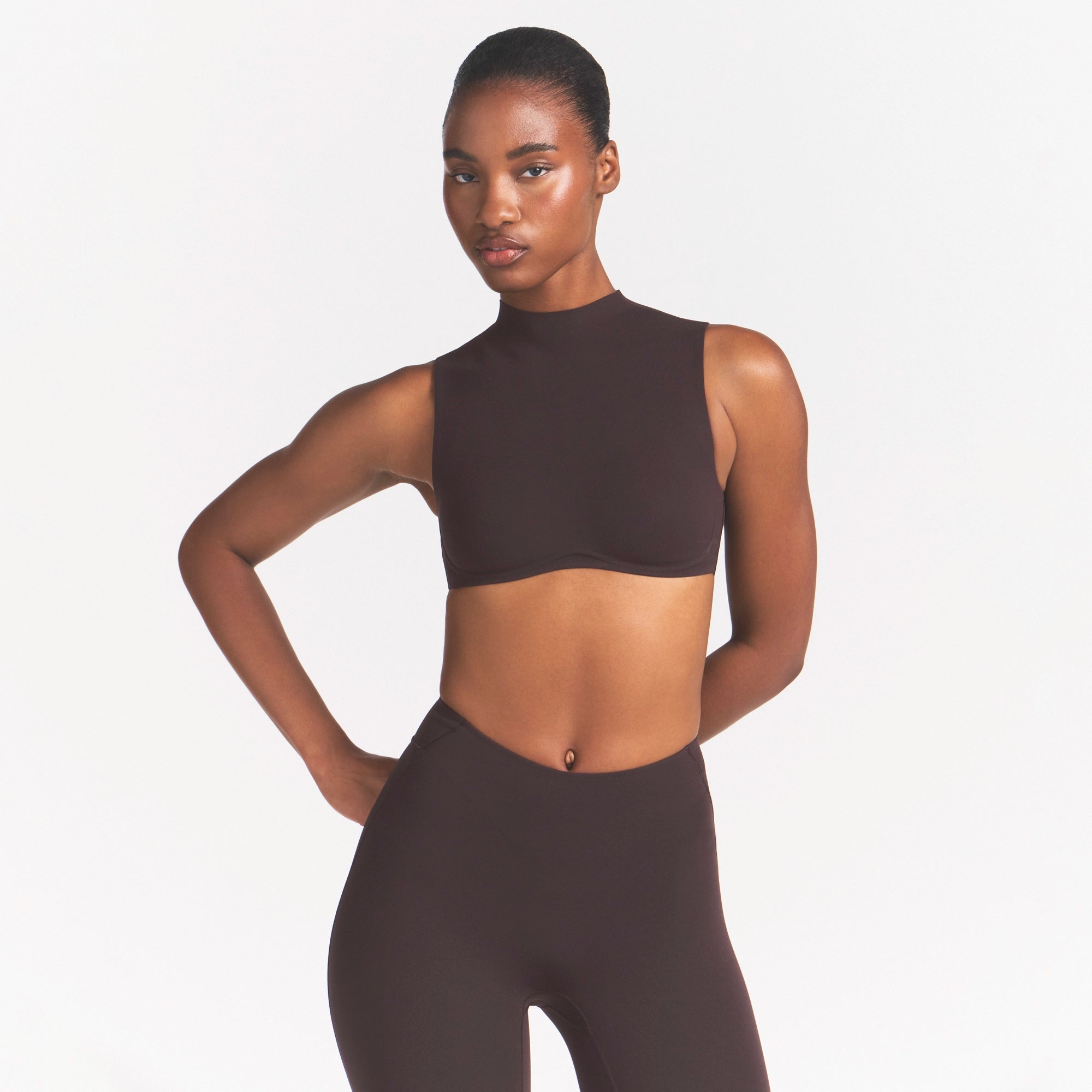 MOCK NECK BRA TOP