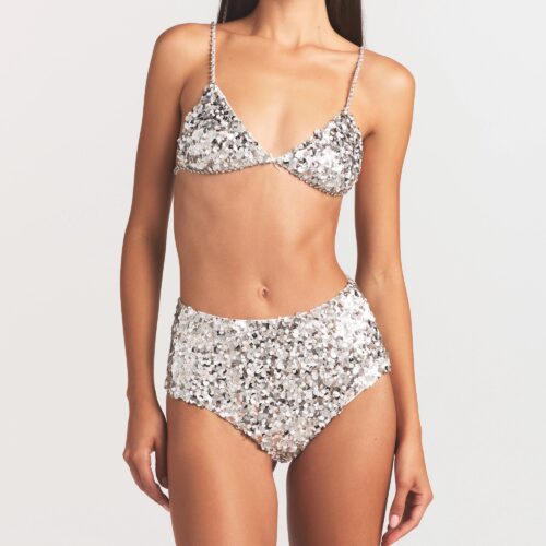 NOVELTY INTIMATES SEQUIN BRALETTE AND HIPSTER SET