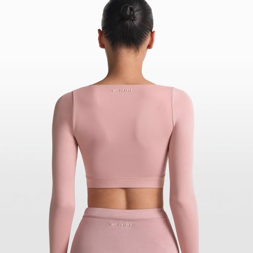 WRAP LONG SLEEVE CROPPED TOP