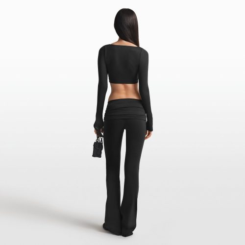WRAP LONG SLEEVE CROPPED TOP