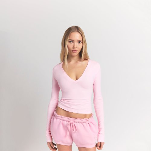 LONG SLEEVE PLUNGE TOP
