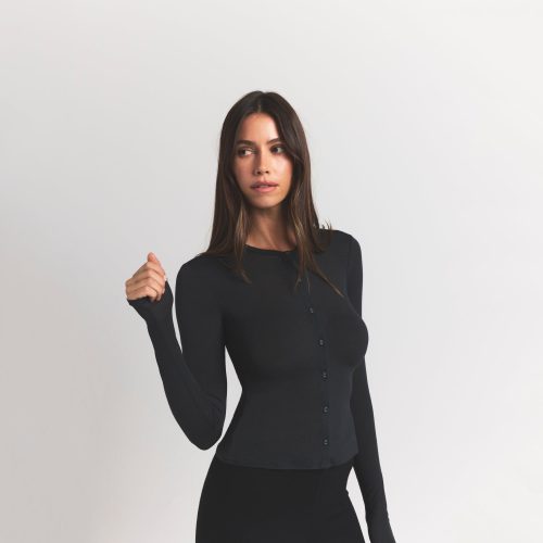 CARDIGAN WITH COVERED BUTTONS