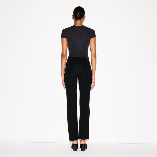 HIGH-WAISTED PINTUCK STRAIGHT LEG PANT