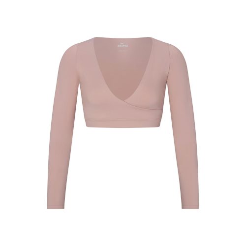 WRAP LONG SLEEVE CROPPED TOP