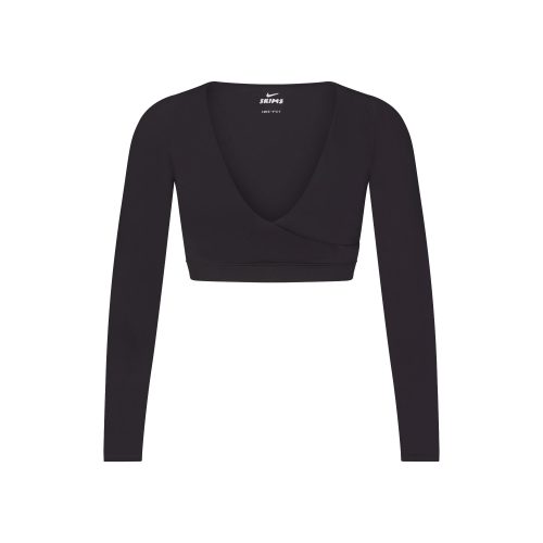WRAP LONG SLEEVE CROPPED TOP