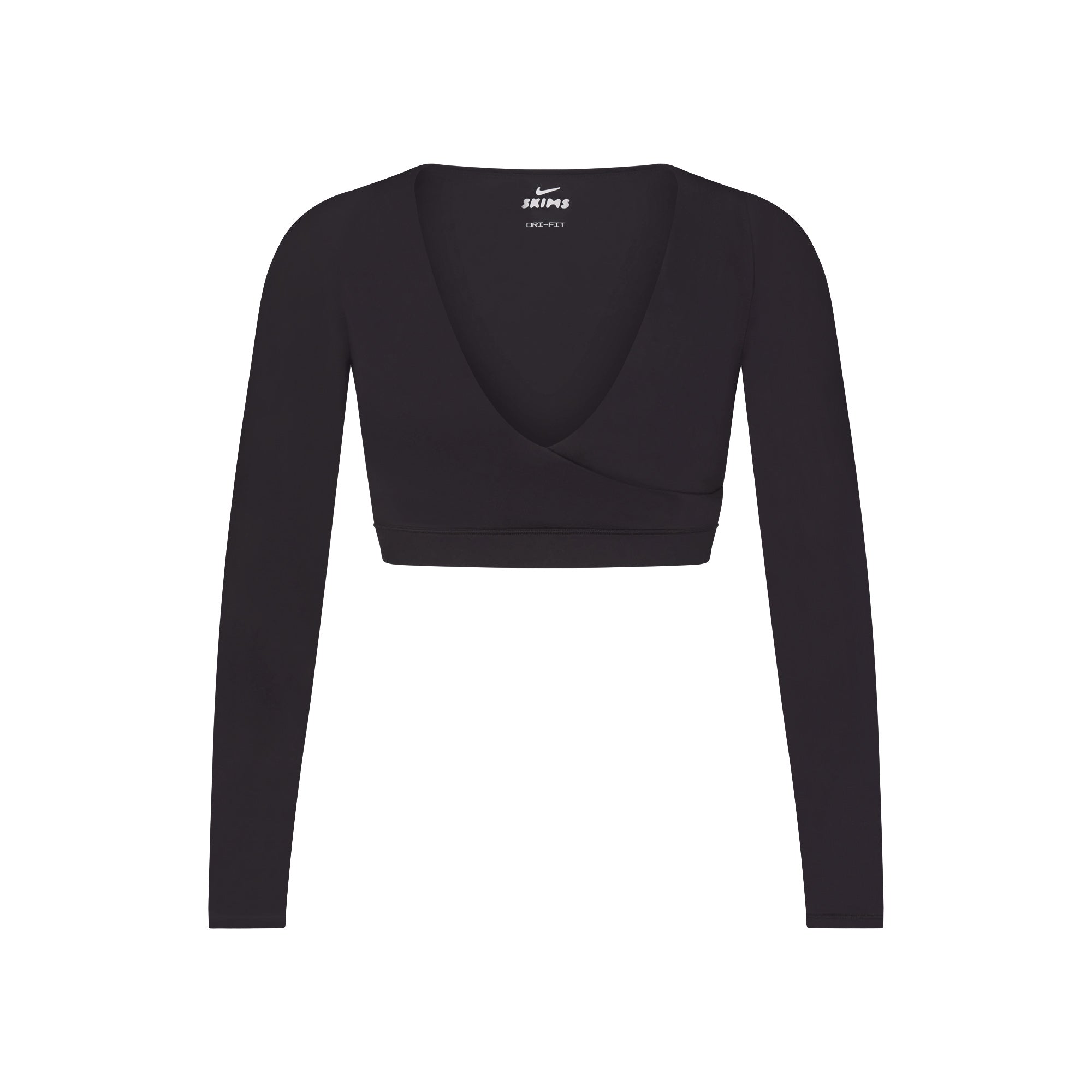 WRAP LONG SLEEVE CROPPED TOP