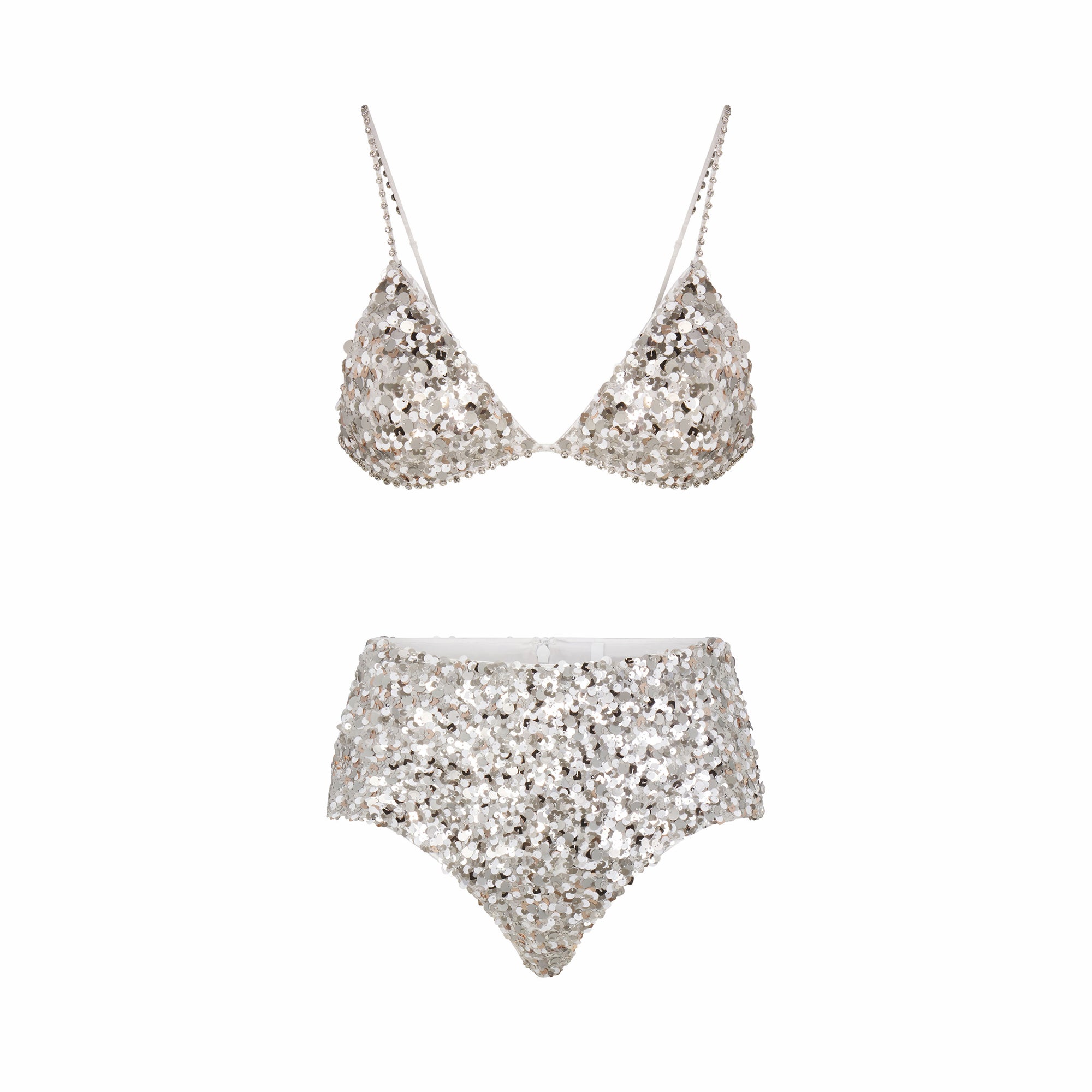 NOVELTY INTIMATES SEQUIN BRALETTE AND HIPSTER SET