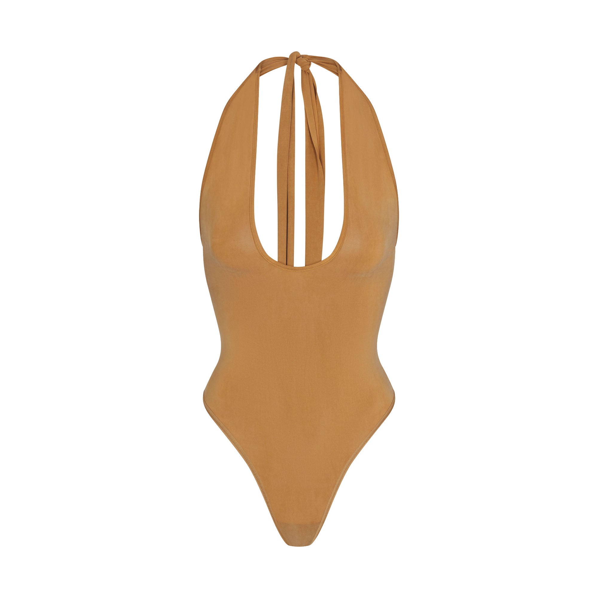 CUPRO JERSEY HALTER BODYSUIT