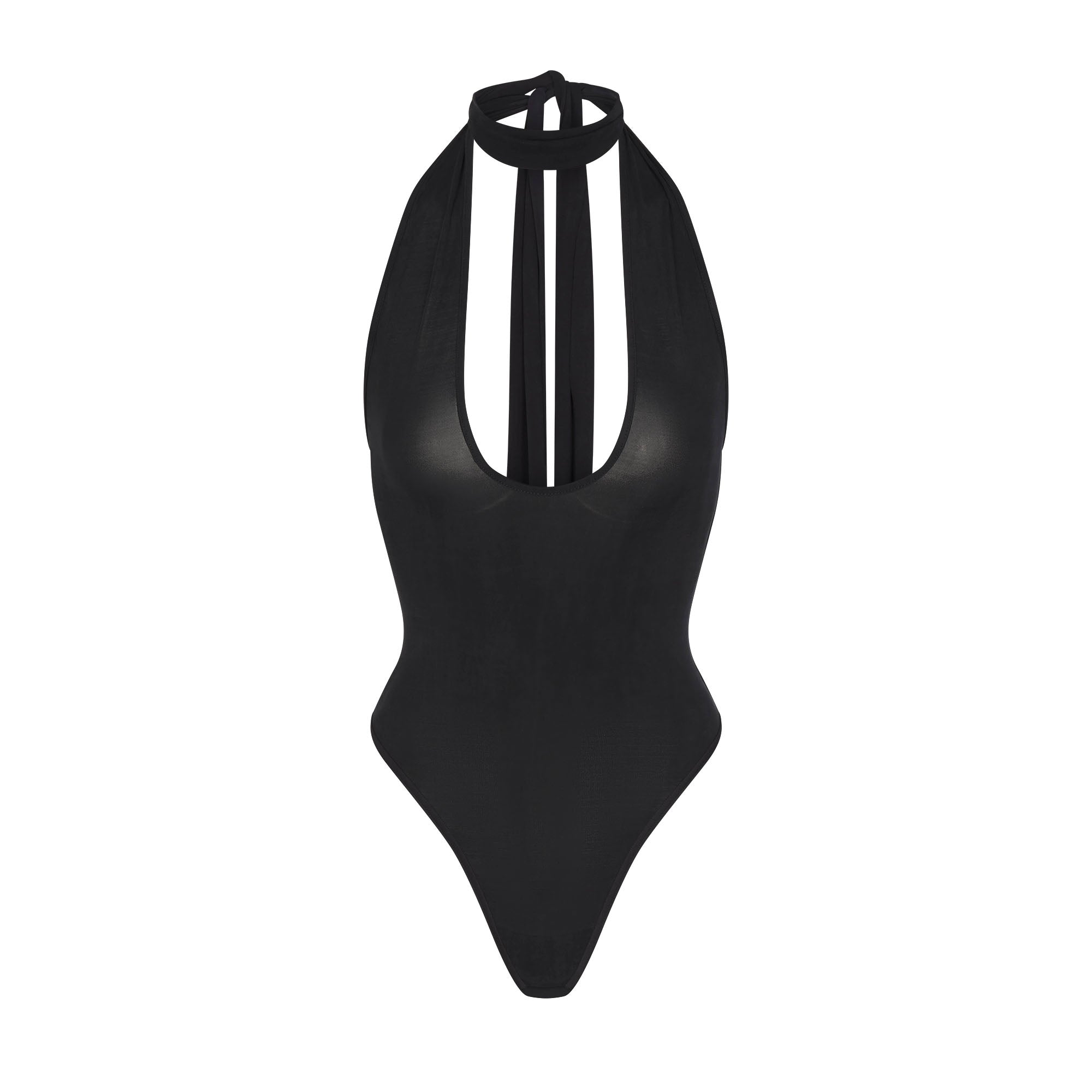 CUPRO JERSEY HALTER BODYSUIT