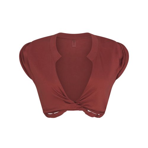 COTTON PLUNGE TWIST TOP