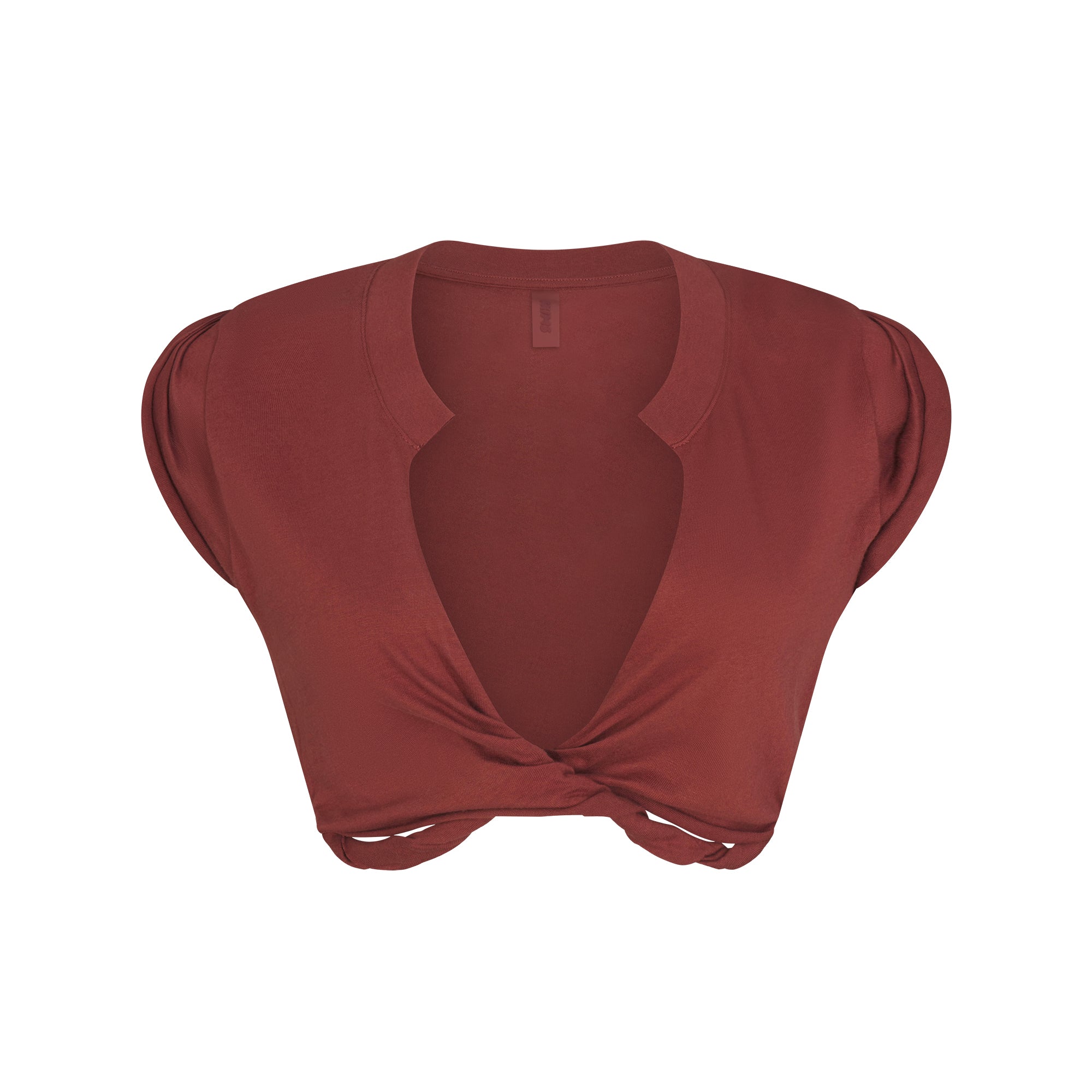 COTTON PLUNGE TWIST TOP