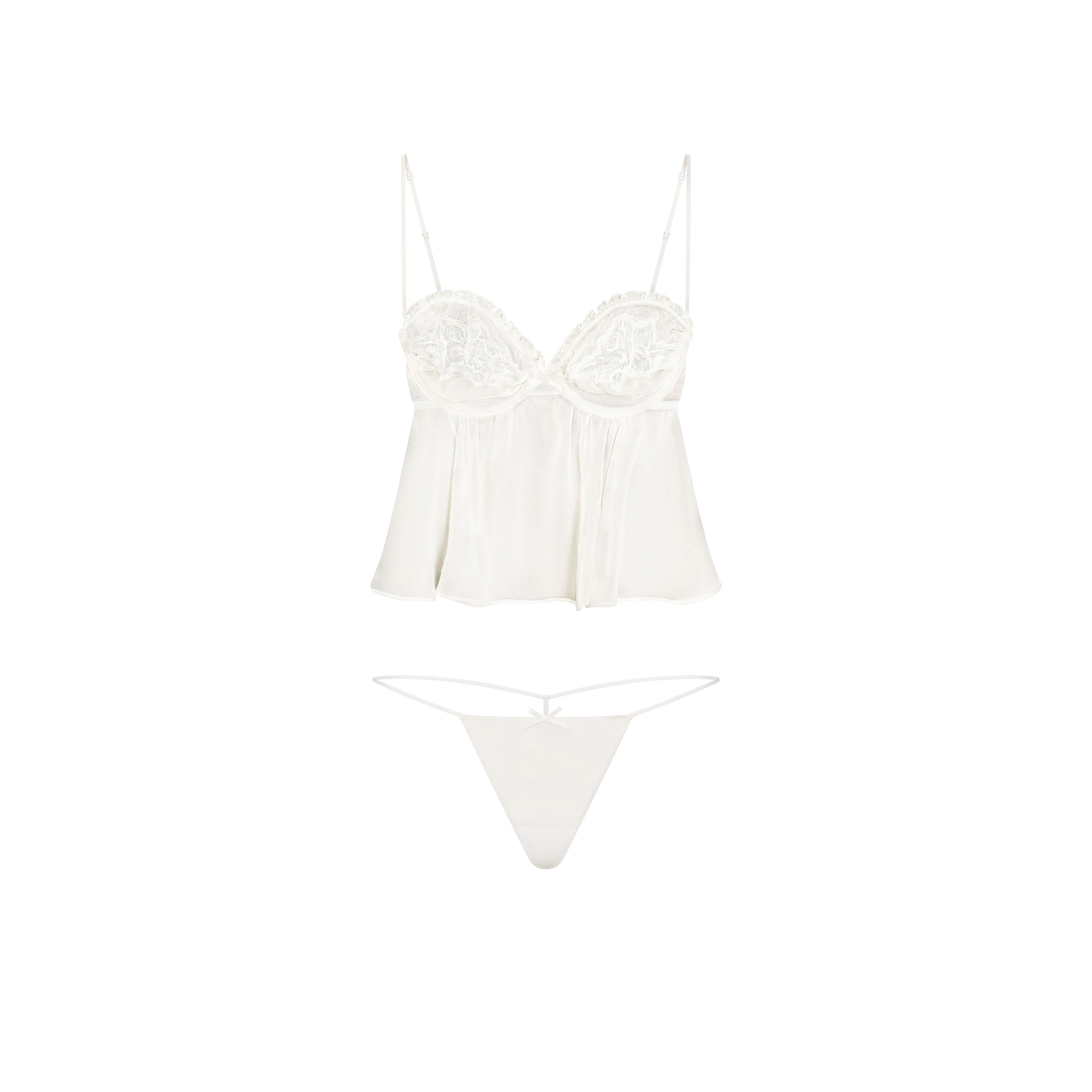 BABYDOLL TOP AND STRING THONG SET