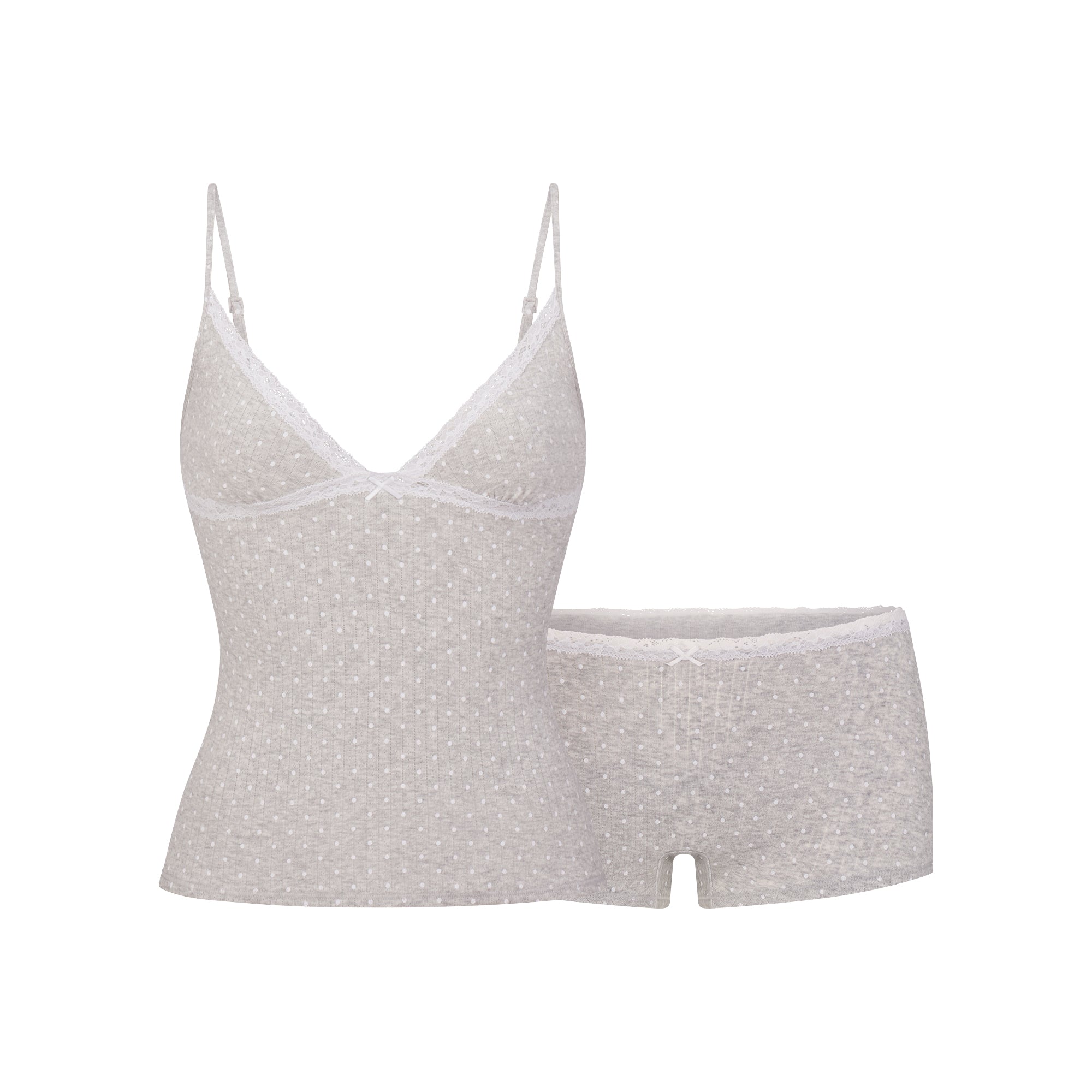 POINTELLE LACE CAMI AND BOY SHORT SET