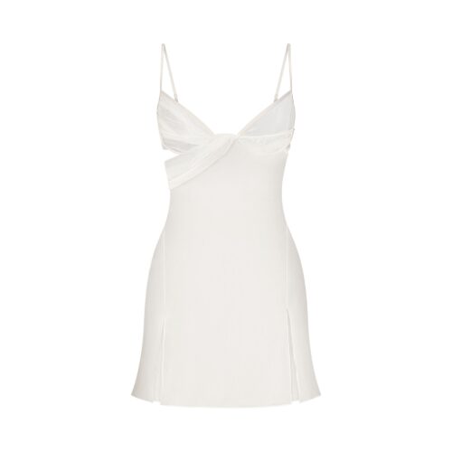 DRAPED MINI SLIP DRESS
