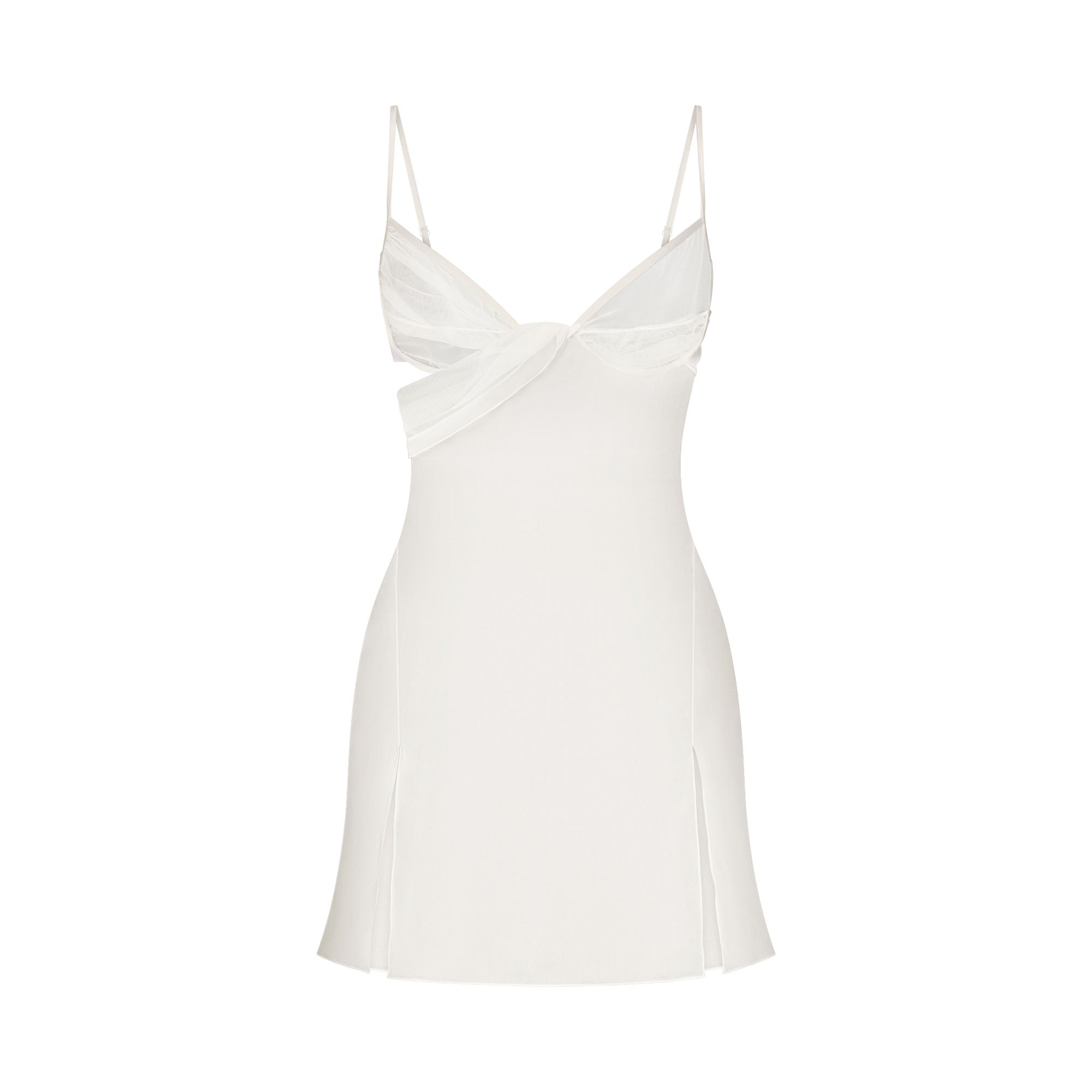 DRAPED MINI SLIP DRESS