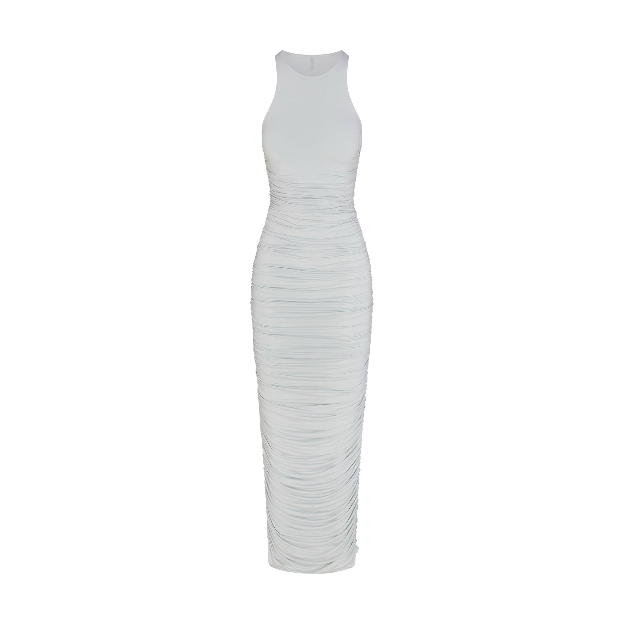 CUPRO JERSEY RUCHED LONG DRESS