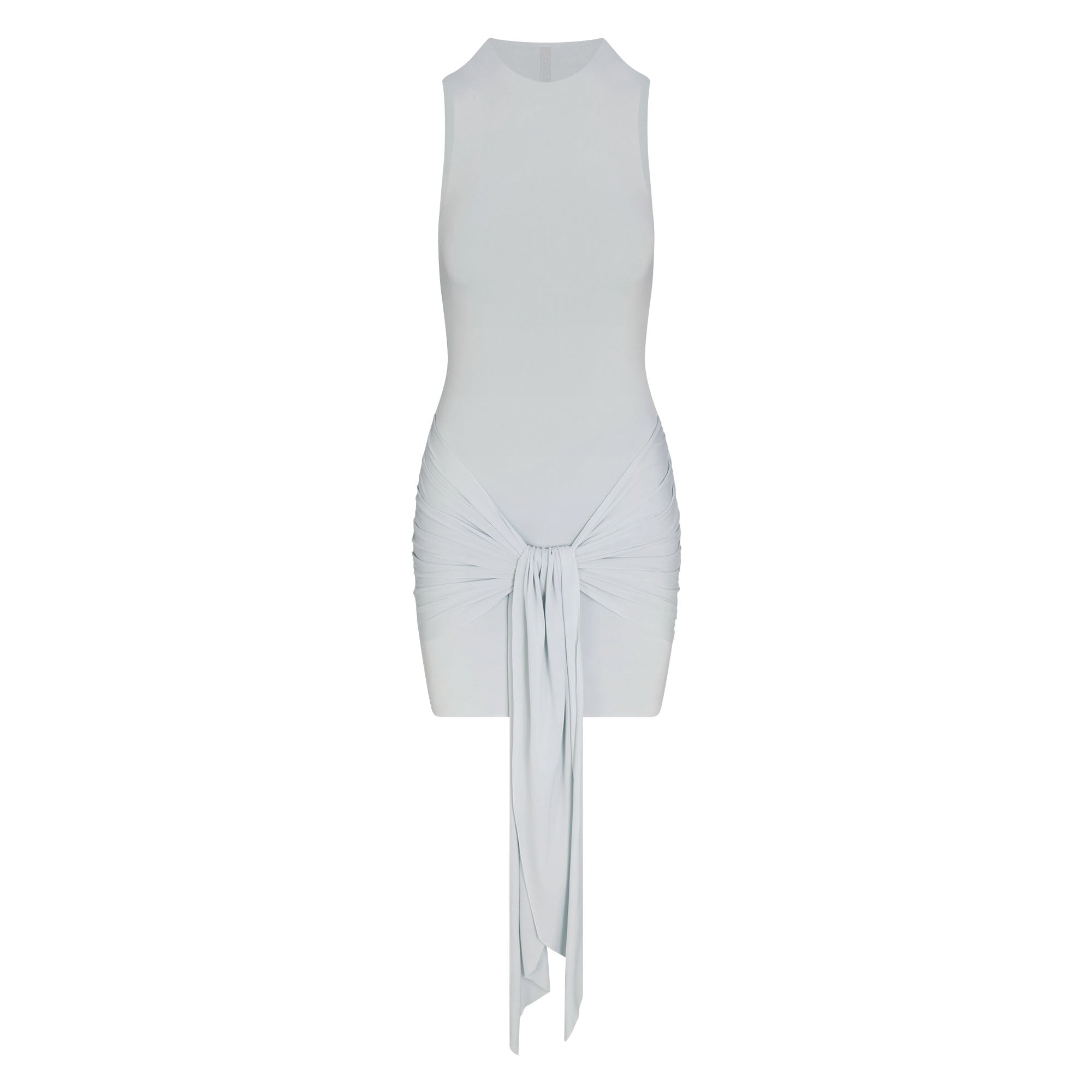 CUPRO JERSEY WRAP MINI DRESS