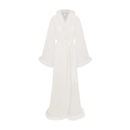 BRIDAL SLEEP FEATHER TRIM LONG ROBE