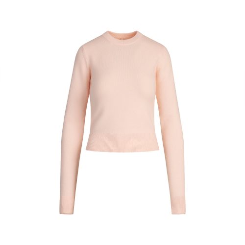 RIBBED LONG SLEEVE FITTED CREW NECK