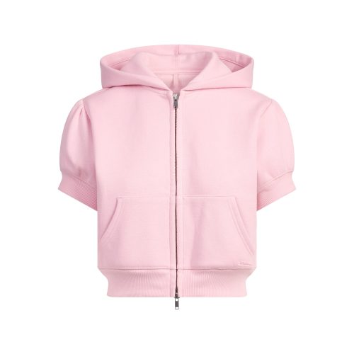 BUBBLE SLEEVE CROPPED ZIP UP