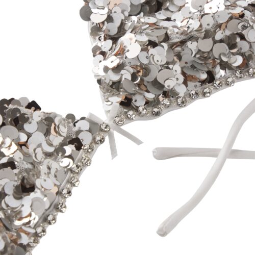 NOVELTY INTIMATES SEQUIN BRALETTE AND HIPSTER SET