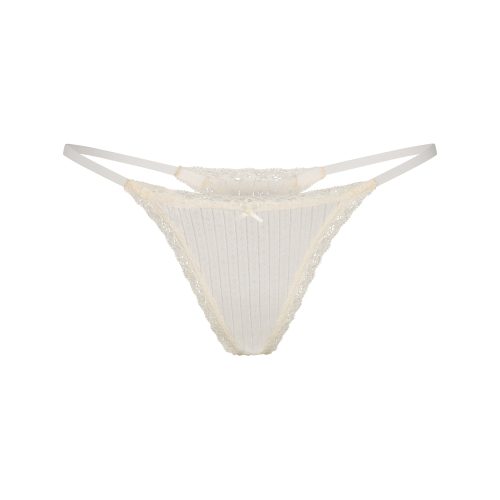 POINTELLE LACE STRING THONG