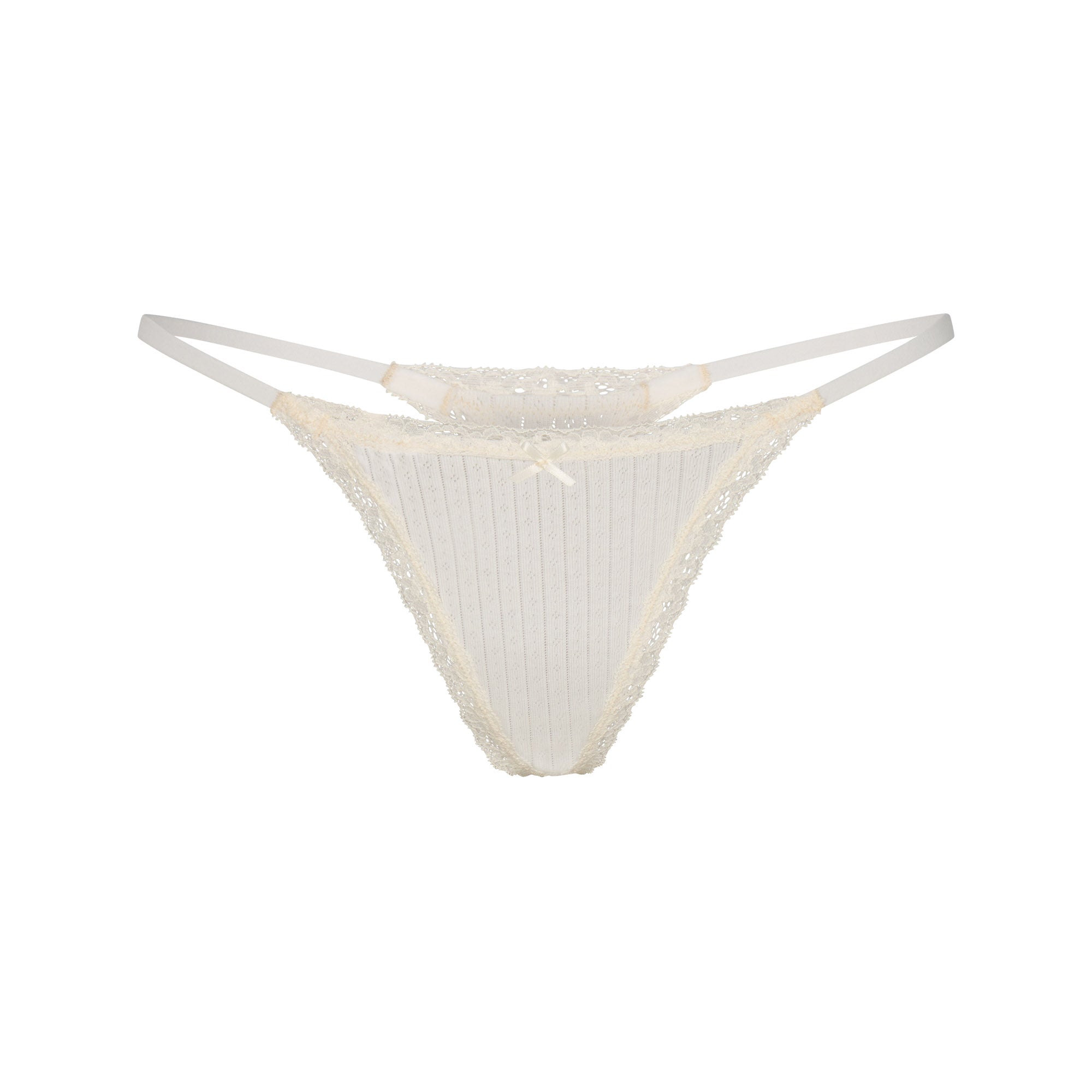 POINTELLE LACE STRING THONG