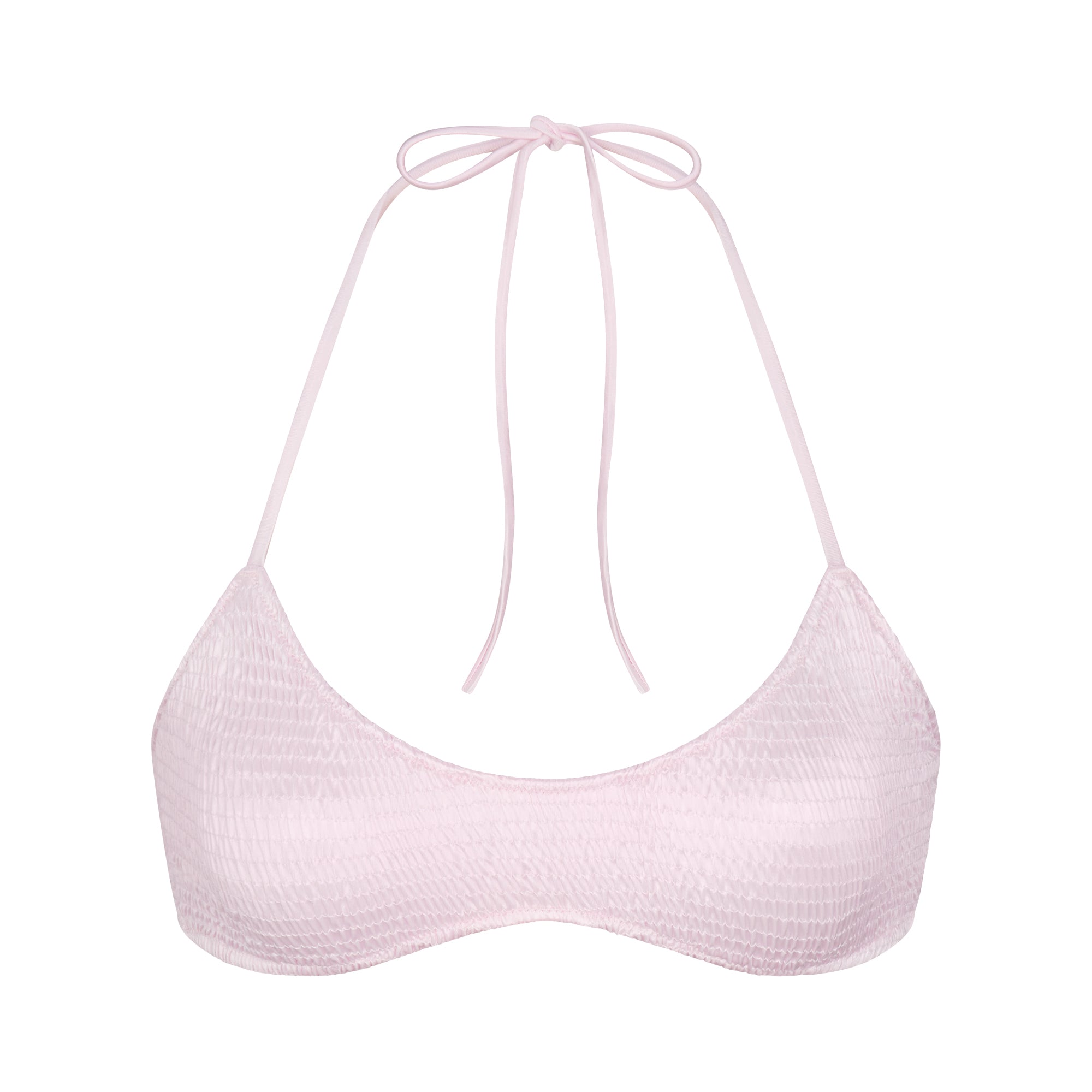 SMOCKED SCOOP BIKINI TOP