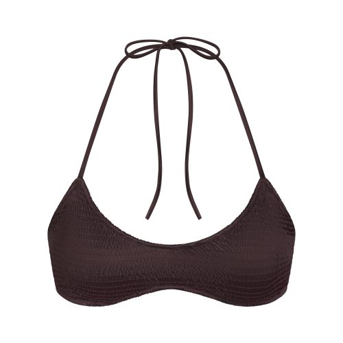 SMOCKED SCOOP BIKINI TOP
