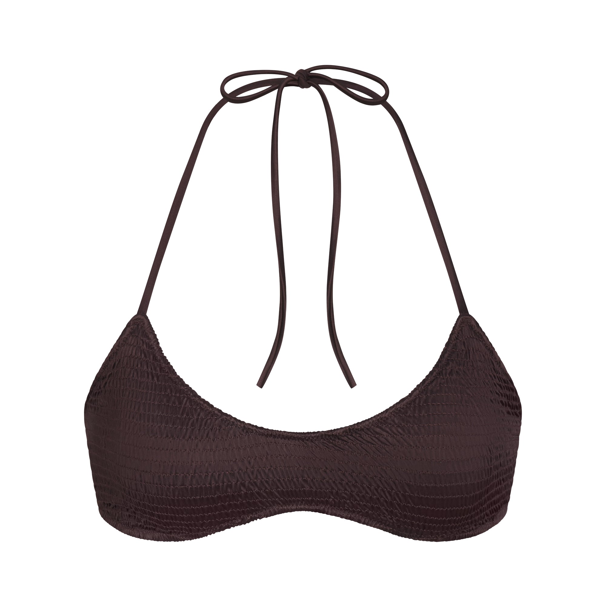SMOCKED SCOOP BIKINI TOP