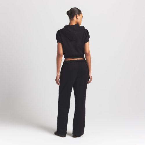 BUBBLE SLEEVE CROPPED ZIP UP