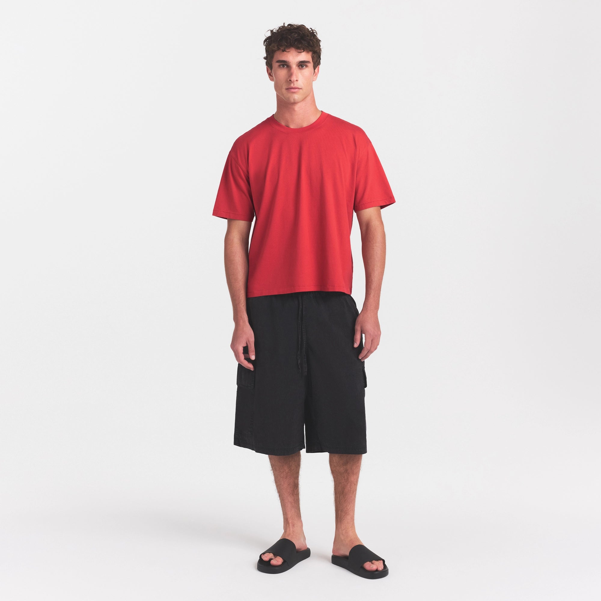 MENS RELAXED CROPPED CREWNECK