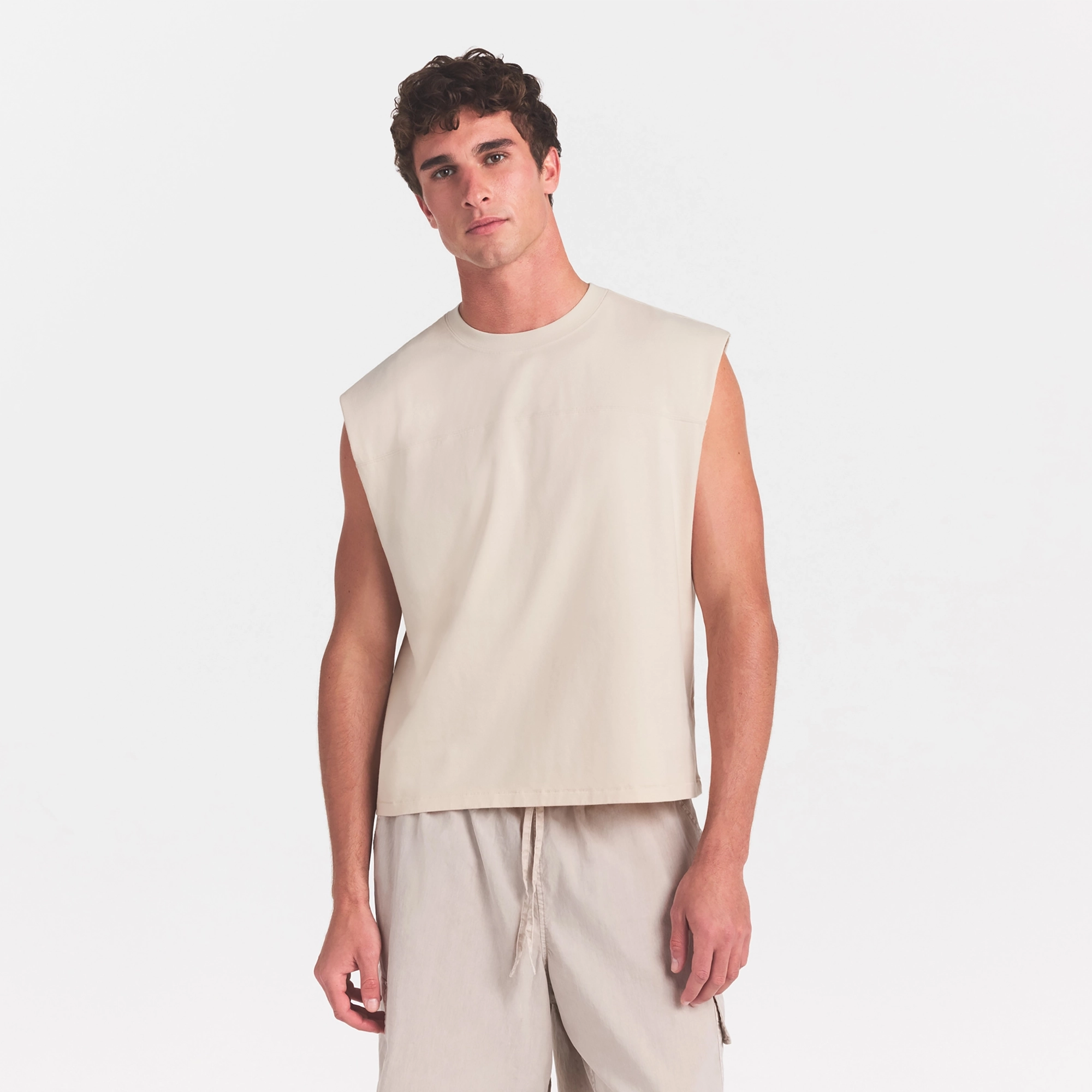 MENS CROPPED MUSCLE TANK