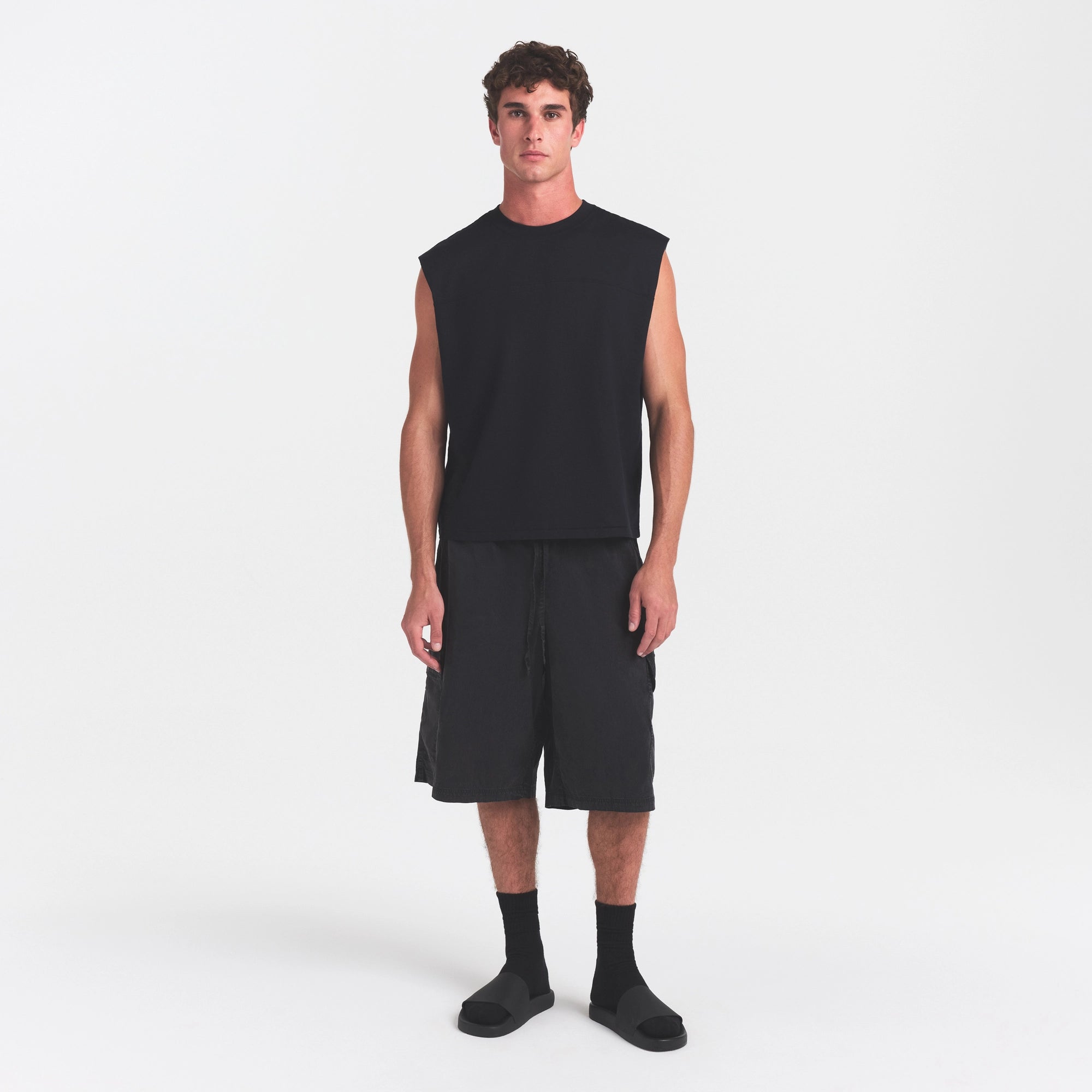 MENS CROPPED MUSCLE TANK