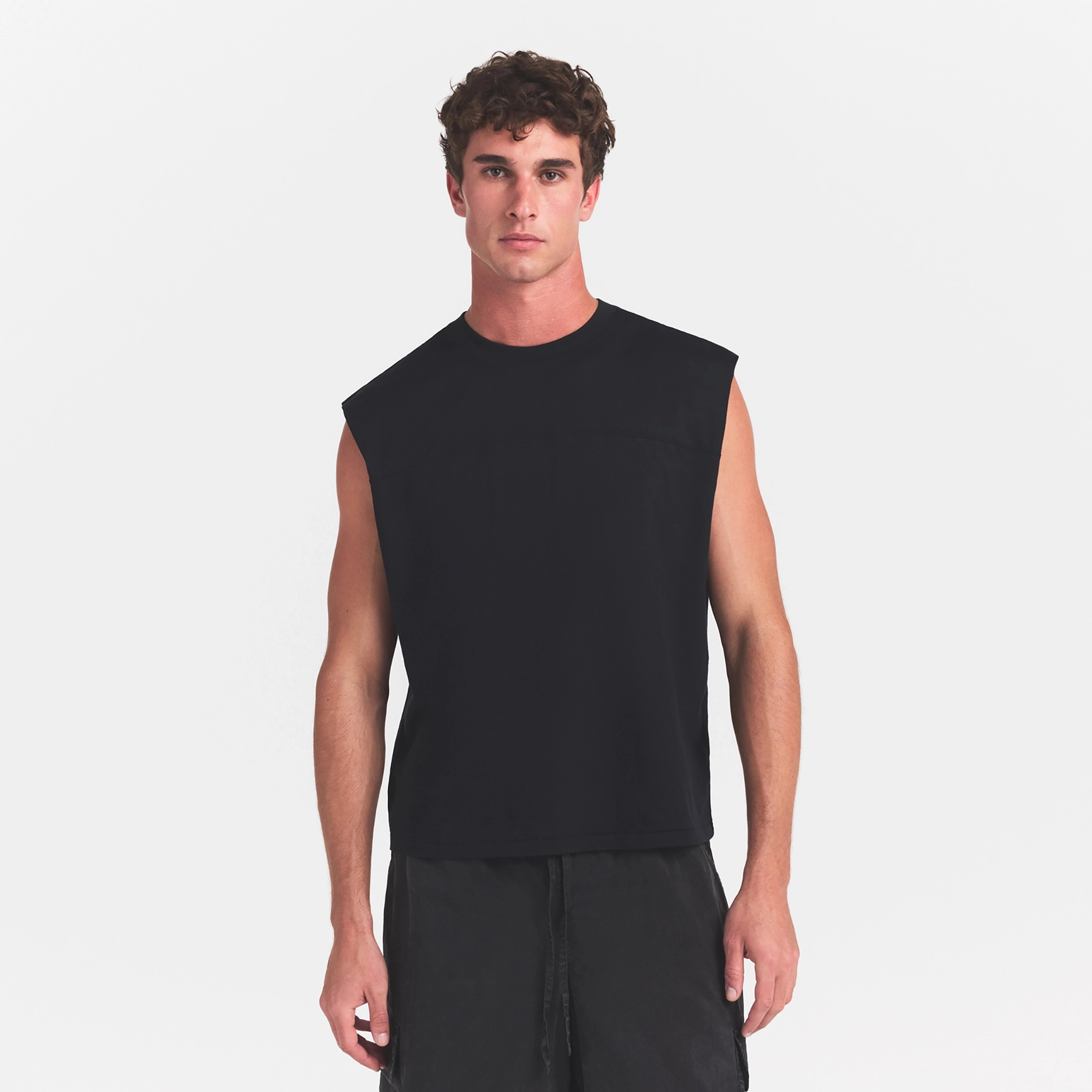 MENS CROPPED MUSCLE TANK