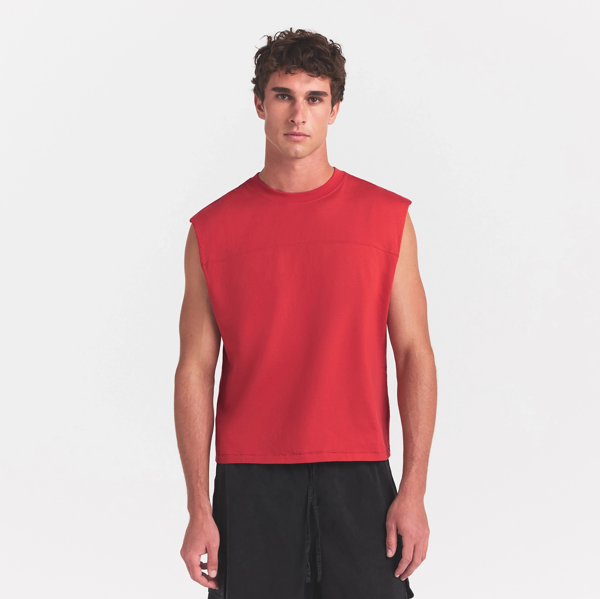 MENS CROPPED MUSCLE TANK