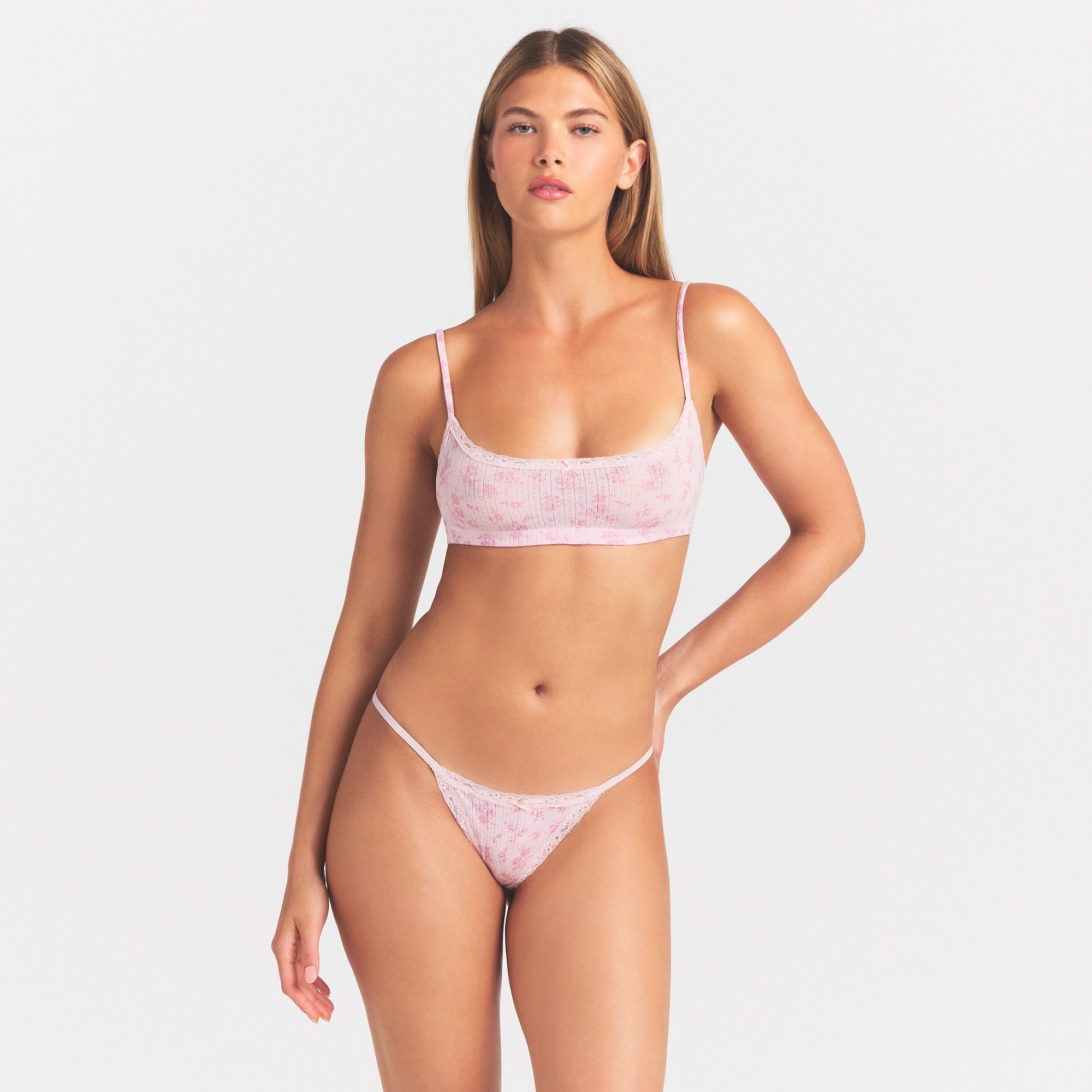 POINTELLE LACE STRING THONG